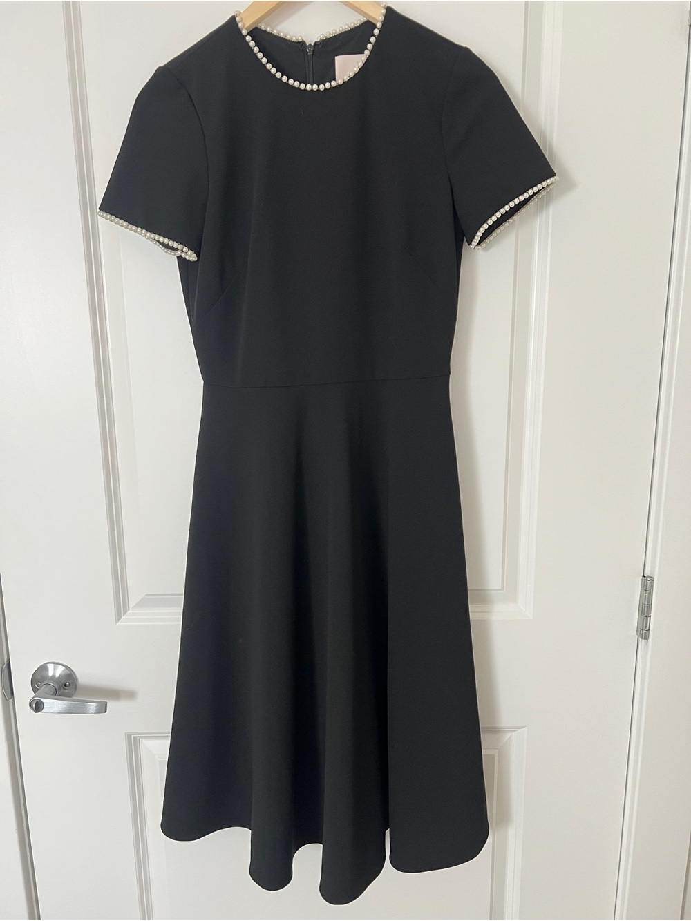 Gal Meets Glam Victoria Pearly Black Pearl Trim Midi Dress Size 4 NWOT - Picture 8 of 10